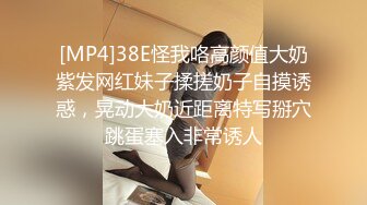 [MP4]38E怪我咯高颜值大奶紫发网红妹子揉搓奶子自摸诱惑，晃动大奶近距离特写掰穴跳蛋塞入非常诱人