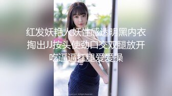 红发妖艳人妖性感透明黑内衣掏出JJ按头使劲口交双腿放开吃逼逼扛腿爱爱操