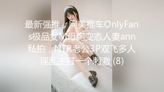 最新强推，网美推车OnlyFans极品女M母狗变态人妻ann私拍，NTR老公3P双飞多人淫乱主打一个刺激 (8)